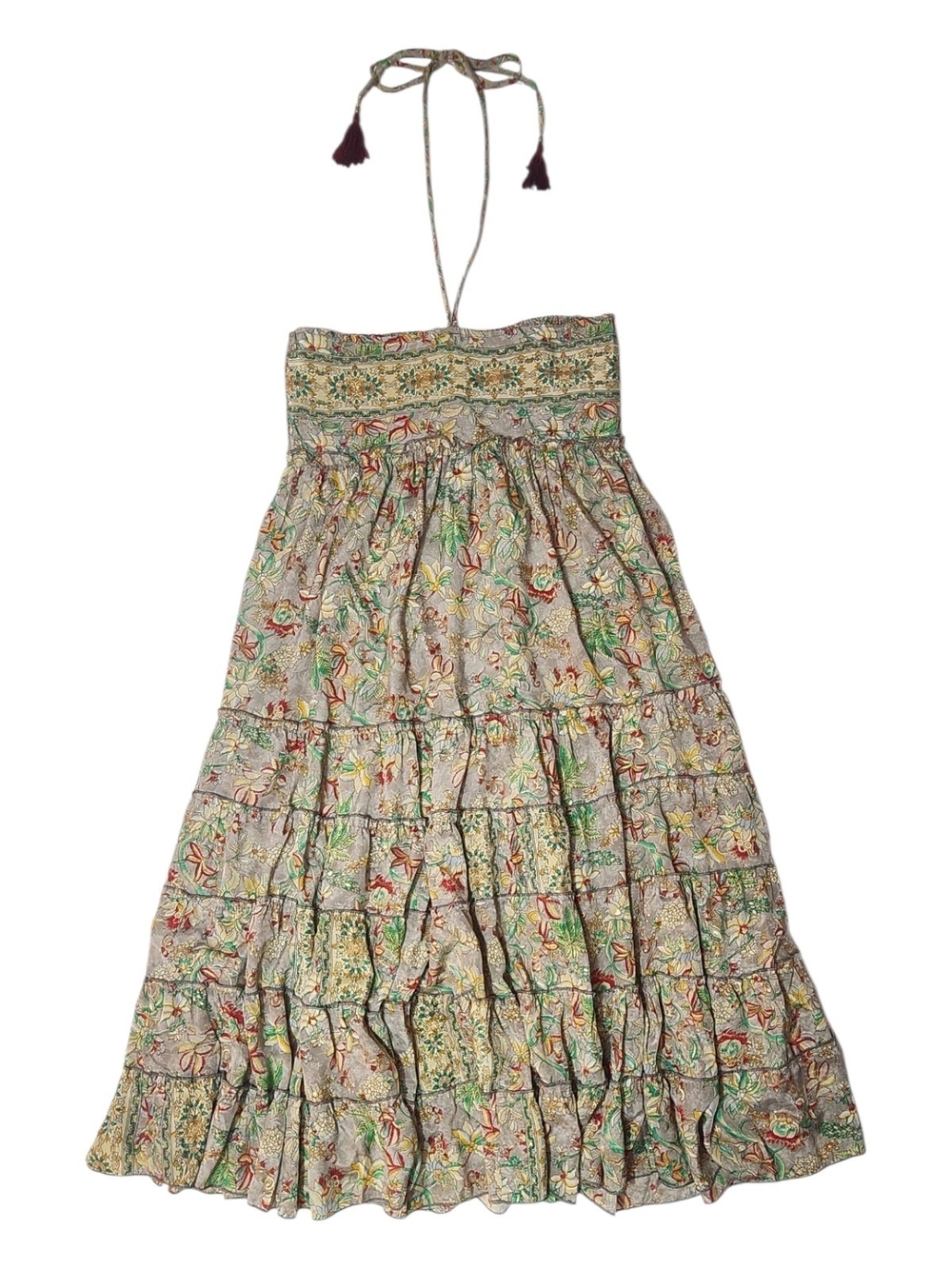 Karma Highway Bohemian Floral Tiered Midi Dress - Multicolor